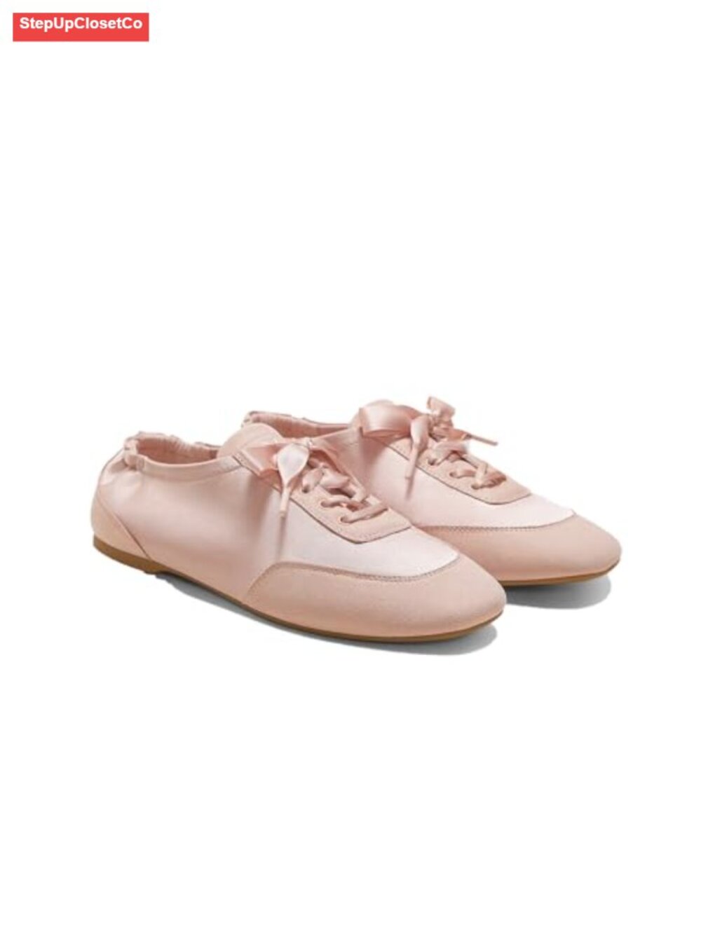 VIVAIA Women's Cristina Square-Toe Sneakers Eco-Friendly Satin Flat Lace-Up